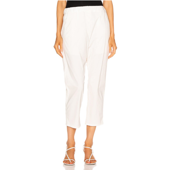 Nili Lotan S Slouchy Casablanca $395 Pants Elastic Waist Crop White 4 6 NWT - Picture 10 of 12